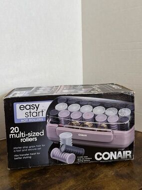 Conair Easy Start 20 Multi Sized Hot Rollers HS11 Hair Beauty Style NIB.